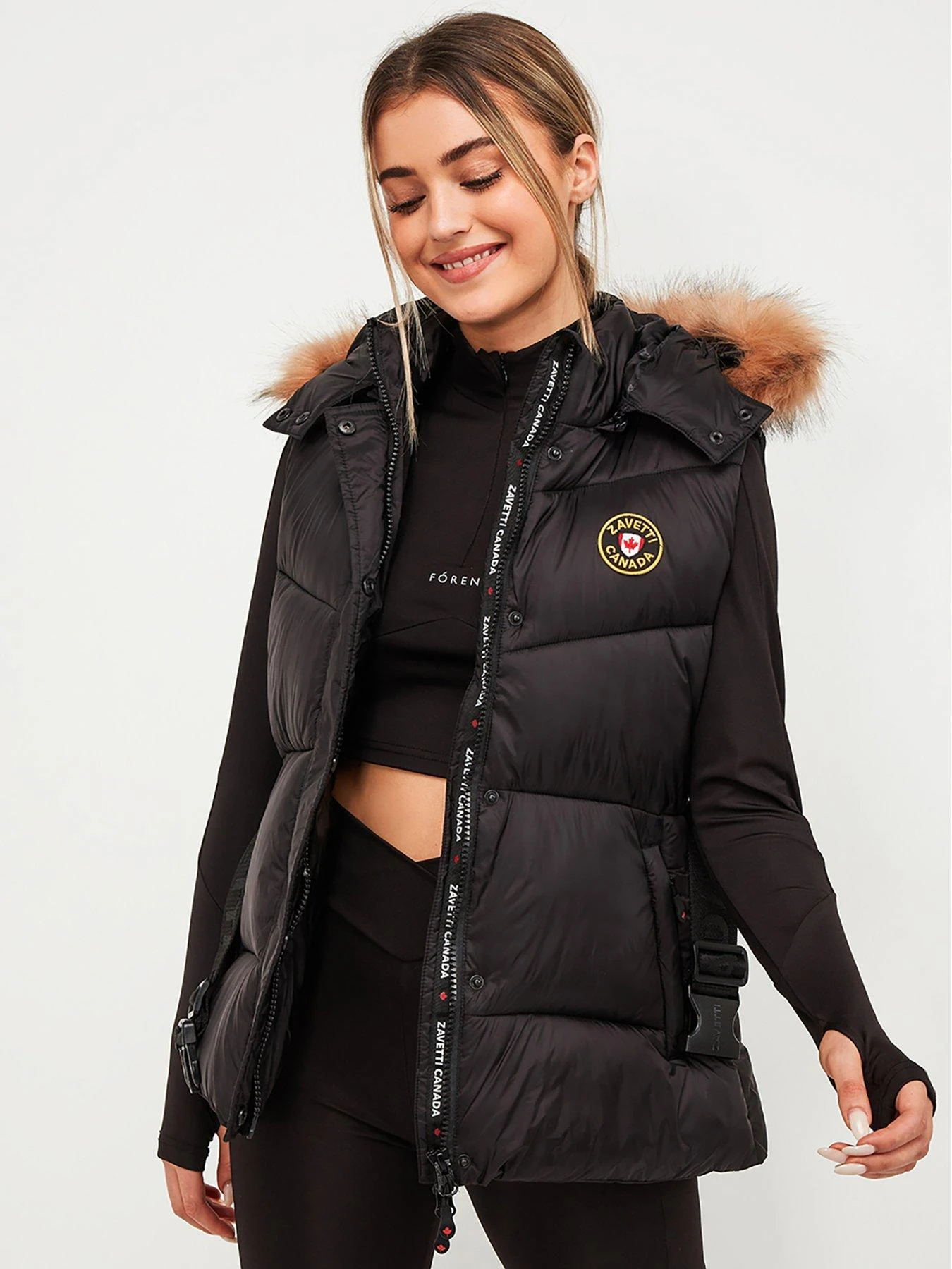 Zavetti Canada Okawa Belted Padded Gilet - Black 8 Zavetti Canada Okawa Belted Padded Gilet - Black - Image 6