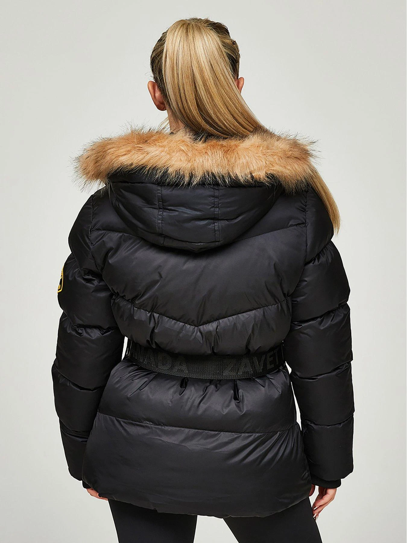 Zavetti Canada Okawa Belted Padded Jacket - Black 4 Zavetti Canada Okawa Belted Padded Jacket - Black - Image 2