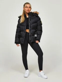 Zavetti Canada Okawa Belted Padded Jacket - Black 10 Zavetti Canada Okawa Belted Padded Jacket - Black -RIVE IS Clothing Shop UXANP SQ3 0000000004 BLACK MDo