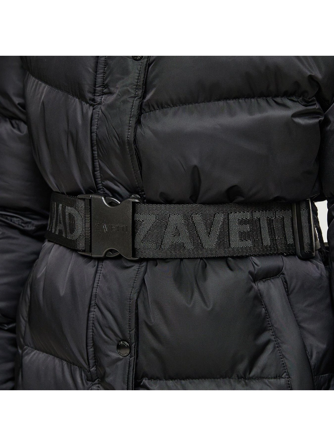 Zavetti Canada Okawa Belted Padded Jacket - Black 8 Zavetti Canada Okawa Belted Padded Jacket - Black - Image 6