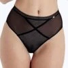 Pretty Polly Diamond Mesh High Waisted Brief - Black
