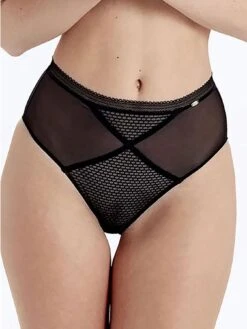 Pretty Polly Diamond Mesh High Waisted Brief - Black