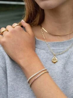 Seol + Gold Sterling Silver Rainbow Cubic Zirconia Tennis Bracelet -RIVE IS Clothing Shop UZVH6 SQ2 0000000035 SILVER MDf