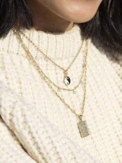 Seol + Gold 18ct Gold Plated Sterling Silver Enamel Yin Yang Adjustable Necklace -RIVE IS Clothing Shop UZX29 SQ4 0000002256 YELLOW GOLD SLd1