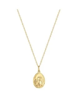 Seol + Gold 18ct Gold Plated Sterling Silver Oval Cherub Adjustable Necklace