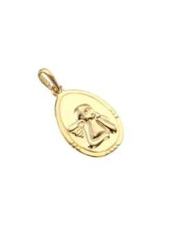 Seol + Gold 18ct Gold Plated Sterling Silver Oval Cherub Adjustable Necklace -RIVE IS Clothing Shop UZX2A SQ3 0000002256 YELLOW GOLD SLd