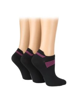 Glenmuir 3 Pack Sport Socks - Black