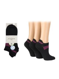 Glenmuir 3 Pack Sport Socks - Black 7 Glenmuir 3 Pack Sport Socks - Black -RIVE IS Clothing Shop V2WZE SQ6 0000000004 BLACK MDd1