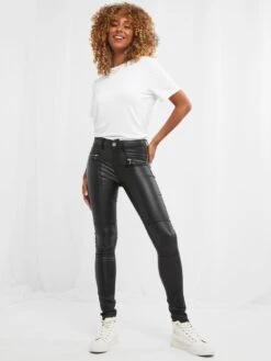 Joe Browns Rock Chick Leather Look Trousers -black