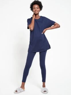 Everyday Longline T-shirt & Legging Lounge Pyjamas - Navy