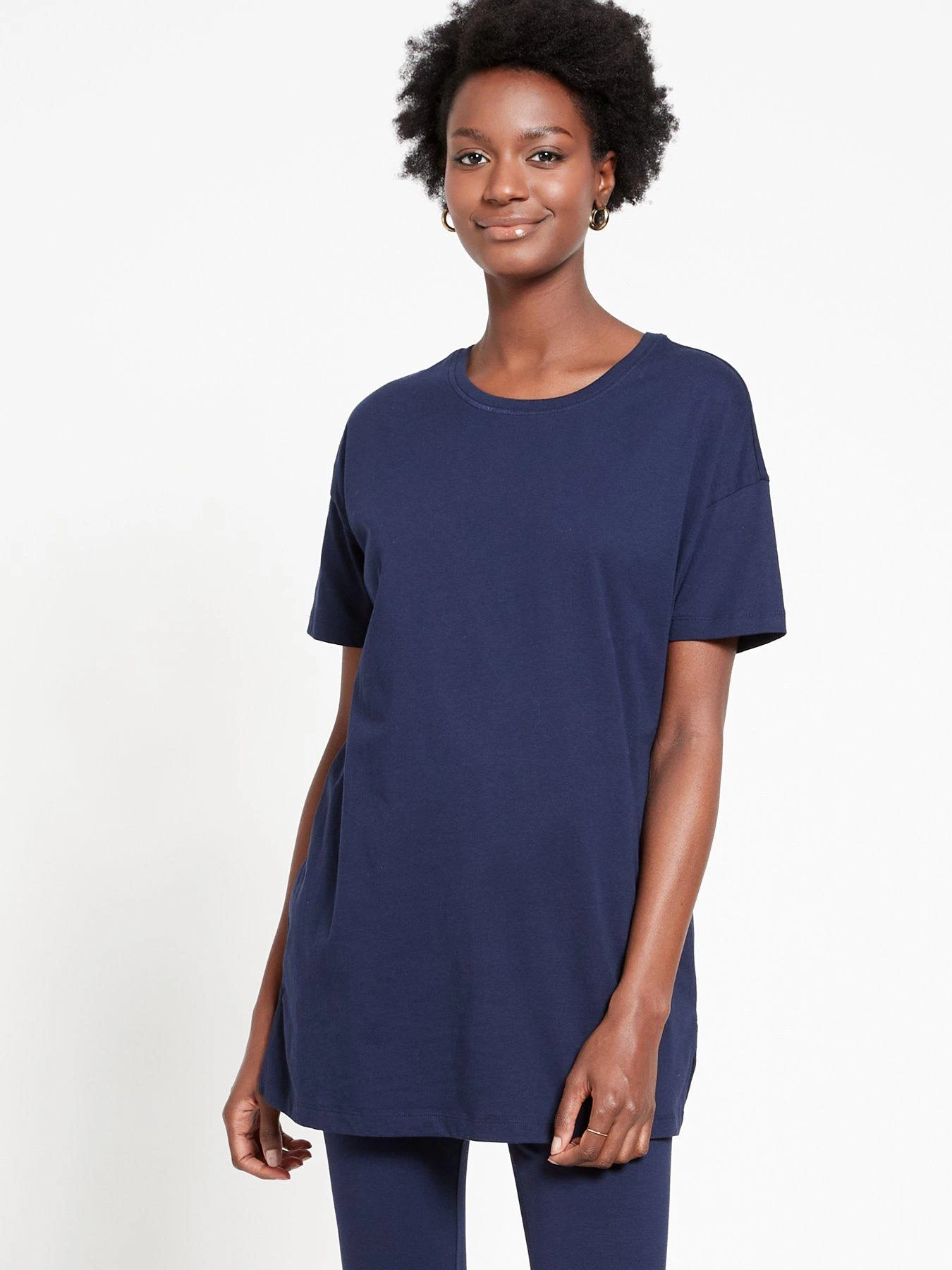 Everyday Longline T-shirt & Legging Lounge Pyjamas - Navy 6 Everyday Longline T-shirt & Legging Lounge Pyjamas - Navy - Image 4