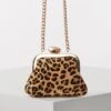 Luella Grey Eliza Mini Cow Hide Frame Purse Bag - Leopard