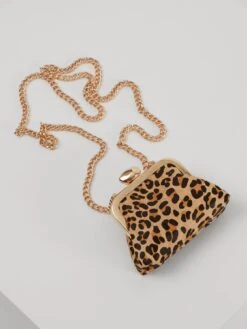 Luella Grey Eliza Mini Cow Hide Frame Purse Bag - Leopard -RIVE IS Clothing Shop V65ZH SQ4 0000000147 LEOPARD SLd