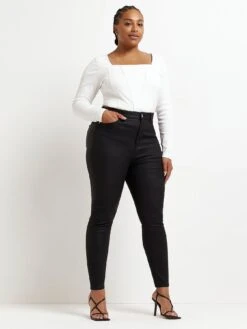 RI Plus Plus High Rise Skinny Brando Coated Jean-black -RIVE IS Clothing Shop V68N7 SQ3 0000000004 BLACK MDo