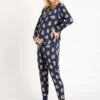 CHELSEA PEERS Maternity Long Crew Navy Cockapoo Printed Set - Navy