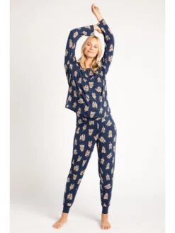 CHELSEA PEERS Maternity Long Crew Navy Cockapoo Printed Set - Navy -RIVE IS Clothing Shop V6A3B SQ3 0000000048 NAVY MDo