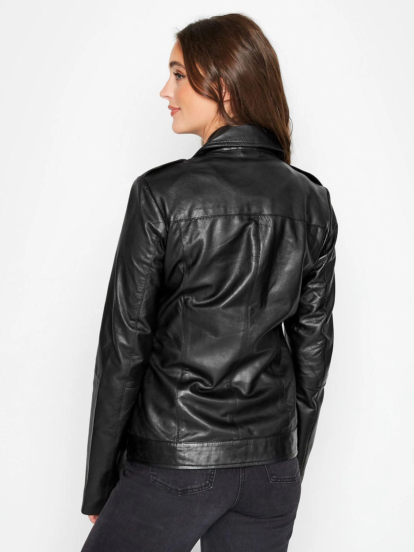 Long Tall Sally Faux Leather Biker Jacket - Black 4 Long Tall Sally Faux Leather Biker Jacket - Black - Image 2