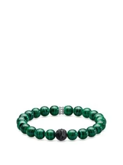 Thomas Sabo Green Black Cat Bracelet