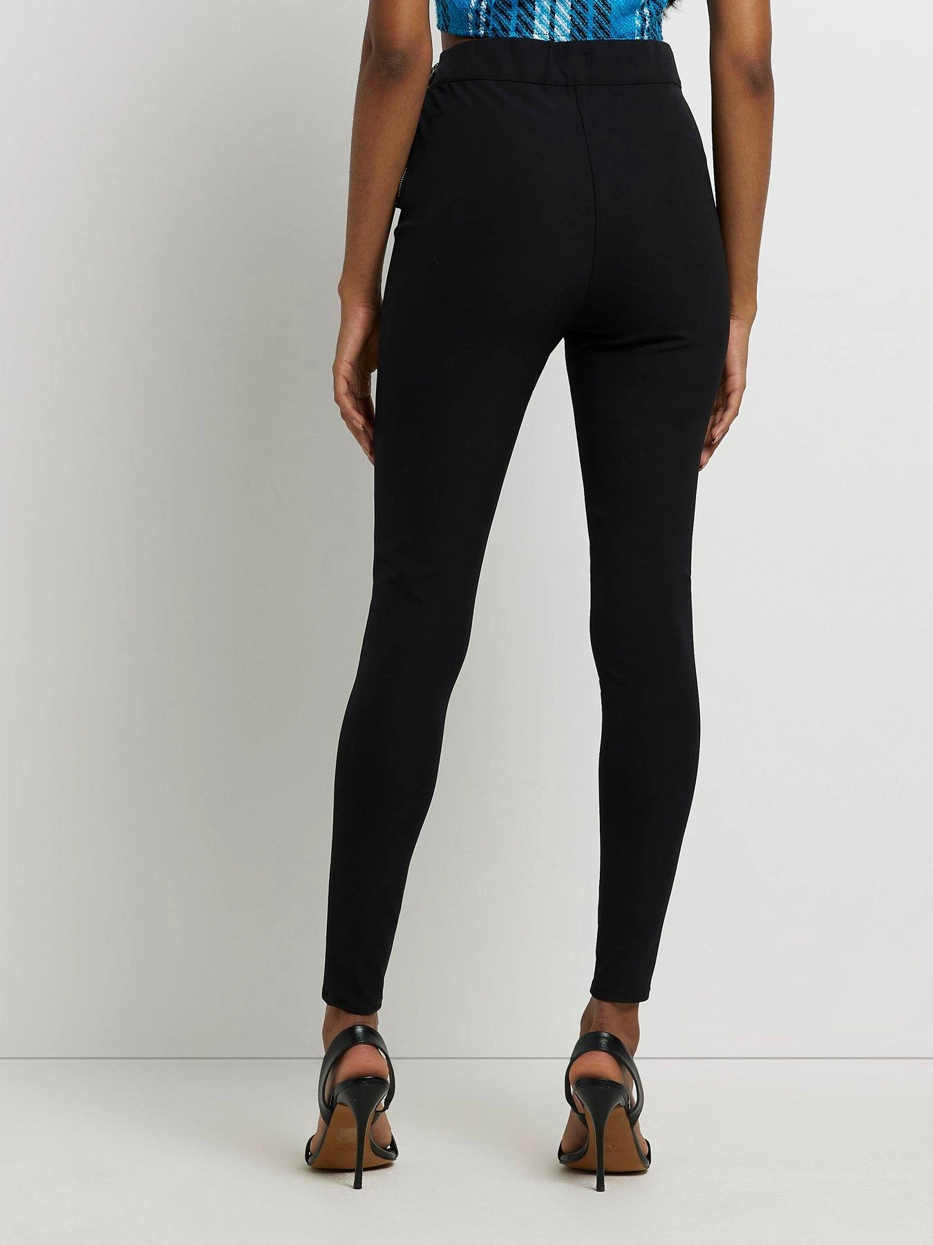 River Island Techno Zip Skinny Trouser - Black 4 River Island Techno Zip Skinny Trouser - Black - Image 2