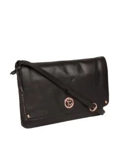 Pure Luxuries London Pure Luxuries Ermes Black Leather Cross Body Clutch Bag -RIVE IS Clothing Shop V8VBX SQ3 0000000004 BLACK SLa