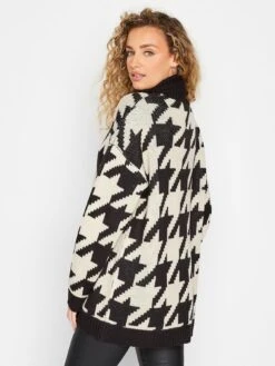 Long Tall Sally Dogstooth Roll Neck Jumper - Black -RIVE IS Clothing Shop V9D2Z SQ2 0000000004 BLACK MDb