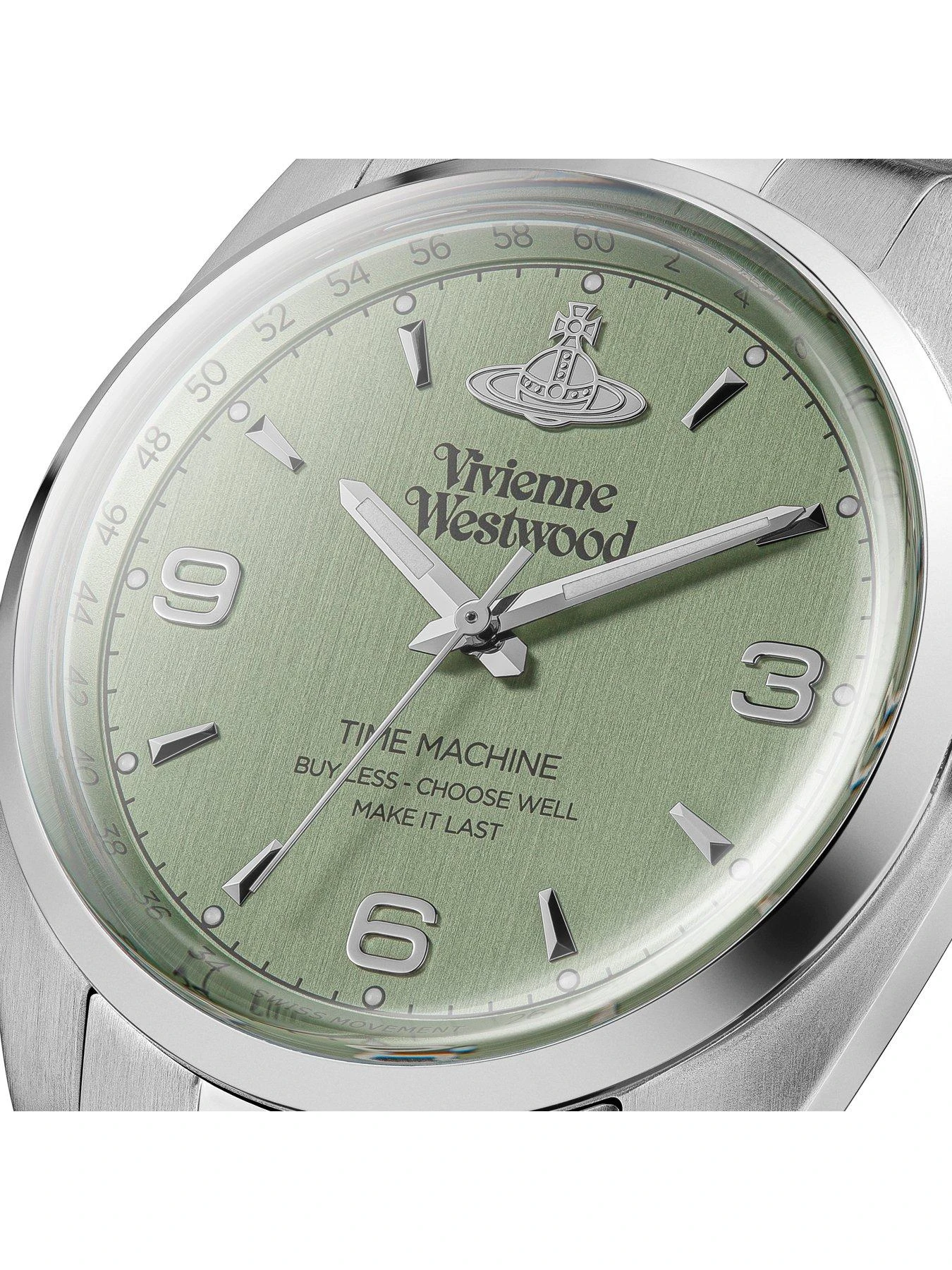 Vivienne Westwood Pennington Unisex Quartz Watch With Green Dial & Silver Stainless Steel Bracelet 5 Vivienne Westwood Pennington Unisex Quartz Watch With Green Dial & Silver Stainless Steel Bracelet - Image 3