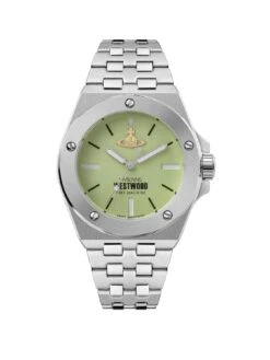Vivienne Westwood Leamouth Unisex Quartz Watch With Green Dial & Stainless Steel Bracelet