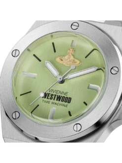 Vivienne Westwood Leamouth Unisex Quartz Watch With Green Dial & Stainless Steel Bracelet -RIVE IS Clothing Shop V9P5C SQ4 0000000035 SILVER SLd