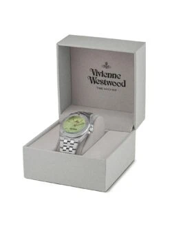 Vivienne Westwood Leamouth Unisex Quartz Watch With Green Dial & Stainless Steel Bracelet -RIVE IS Clothing Shop V9P5C SQ6 0000000035 SILVER SLd2