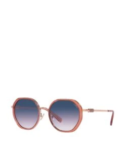 COACH Round Sunglasses - Transparent Amber / Shiny Rose