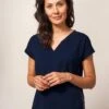 White Stuff Nelly Notch Neck Tee - Dark Navy