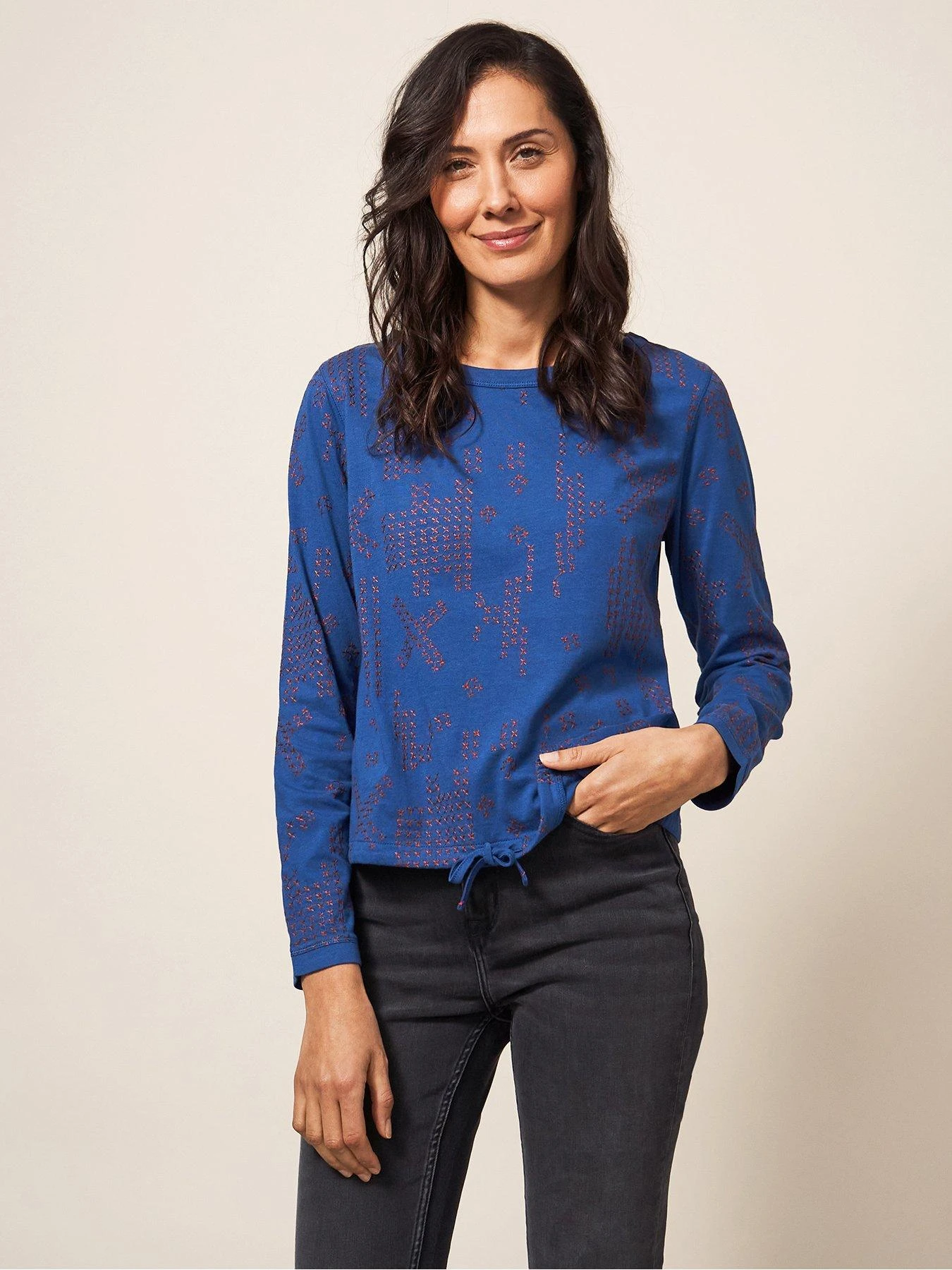 White Stuff Tippie Tie Hem - Blue 3 White Stuff Tippie Tie Hem - Blue