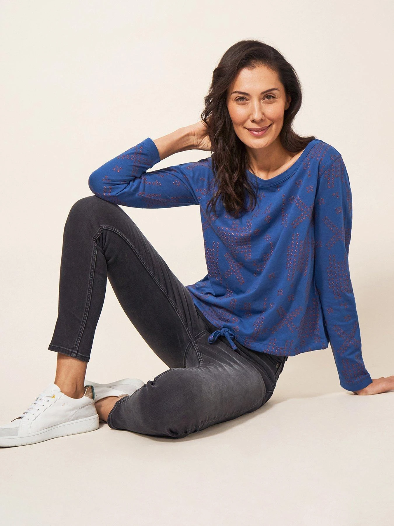 White Stuff Tippie Tie Hem - Blue 5 White Stuff Tippie Tie Hem - Blue - Image 3