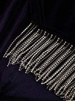 Quiz Petite Velvet Diamante Trim Mini Dress - Blue -RIVE IS Clothing Shop VB8XM SQ6 0000000020 BLUE MDd2