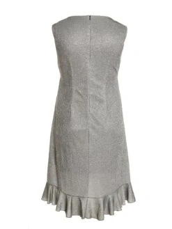 Quiz Curve Curve Curve Bodycon Frill Midi Dress - Silver -RIVE IS Clothing Shop VB8XN SQ5 0000000035 SILVER MDd1