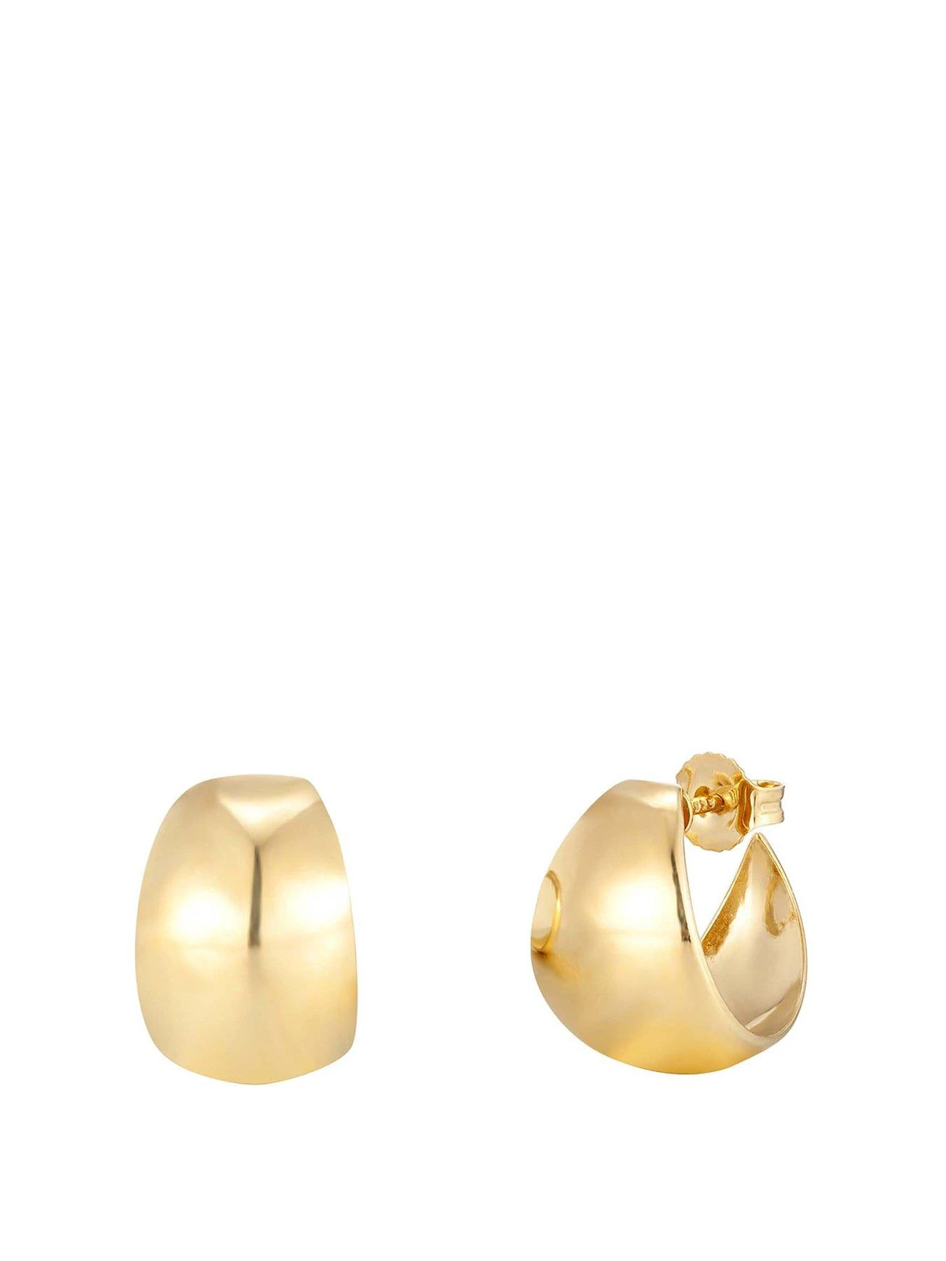 Seol + Gold 18ct Gold Plated Sterling Silver Chunky Half Hoop Studs 3 Seol + Gold 18ct Gold Plated Sterling Silver Chunky Half Hoop Studs