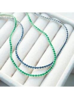 Seol + Gold Sterling Silver Turquoise Adjustable Tennis Choker Necklace -RIVE IS Clothing Shop VC6KN SQ4 0000000035 SILVER SLd1