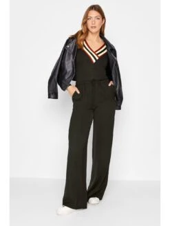 Long Tall Sally V Neck Stripe Long Sleeve Top - Black -RIVE IS Clothing Shop VCW39 SQ3 0000000004 BLACK MDo