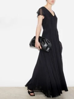 Religion Flutter Sleeve Maxi Dress - Black