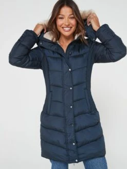 Everyday Waist Detail Padded Coat