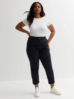 New Look Navy Mid Rise Straight Leg Chinos -RIVE IS Clothing Shop VDO0A SQ5 0000000048 NAVY MDd1