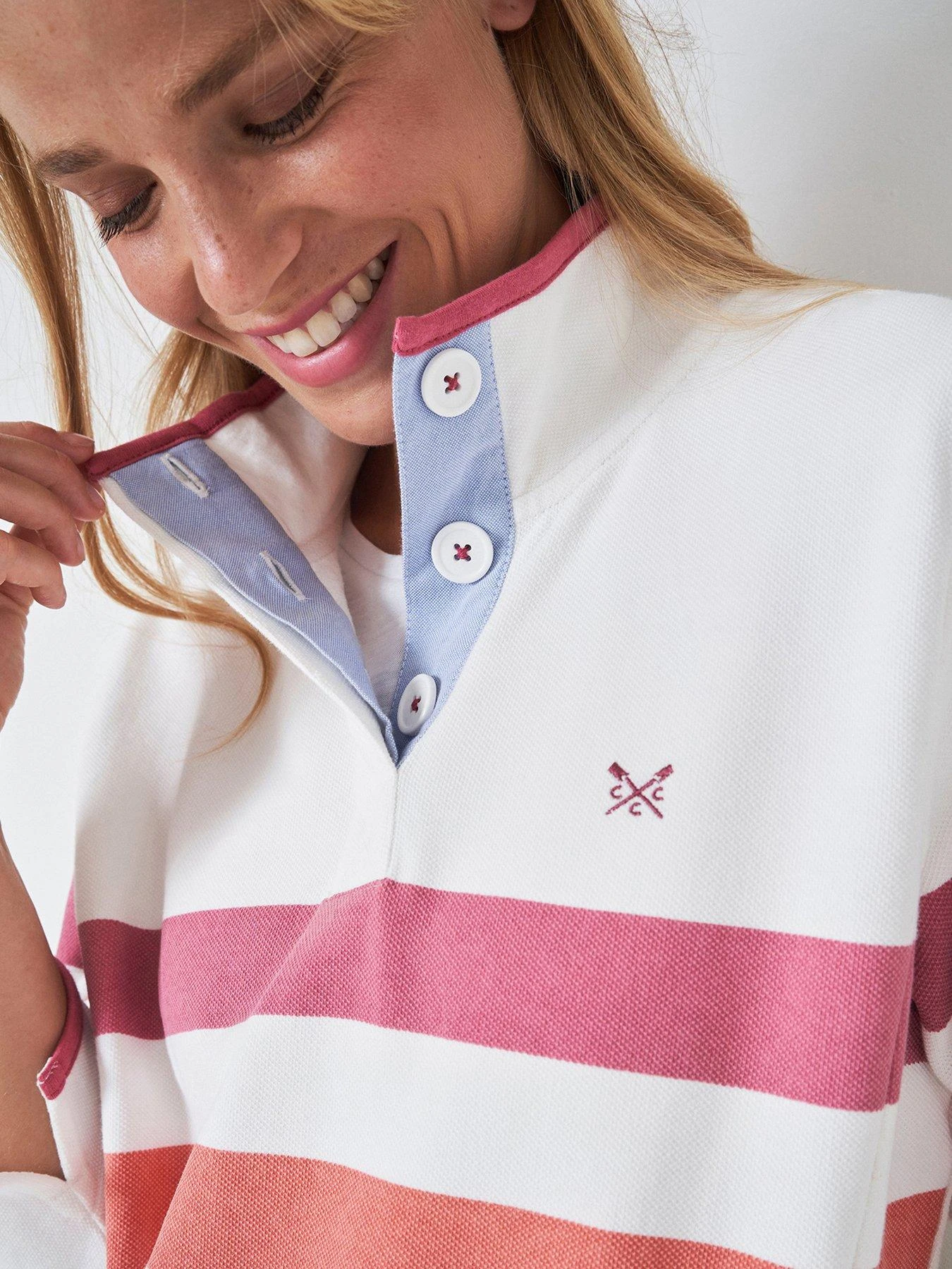 Crew Clothing Padstow Pique Sweatshirt - White 5 Crew Clothing Padstow Pique Sweatshirt - White - Image 3