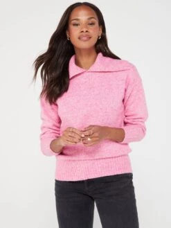 V By Very Collar Deep Hem Jumper
