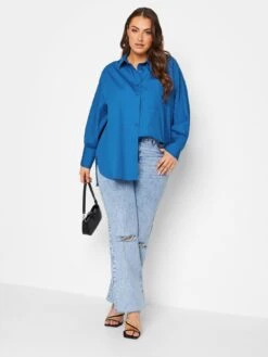 Yours Oversized Poplin Shirt Blue -RIVE IS Clothing Shop VEJED SQ3 0000000020 BLUE MDo