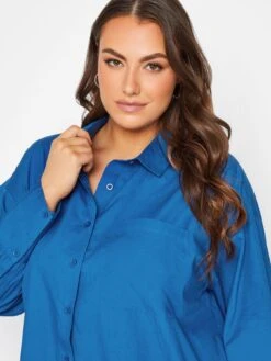 Yours Oversized Poplin Shirt Blue -RIVE IS Clothing Shop VEJED SQ4 0000000020 BLUE MDd