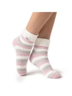 Heat Holders Rib Turn Over Sleep Socks - Multi