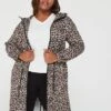 V By Very Curve Longline Shower Resistant Coat - Animal Print -RIVE IS Clothing Shop VEOQ9 SQ1 0000000292 BLACK MULTI MDf