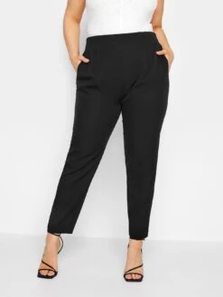 Yours Darted Waist Tapered Trouser - Black