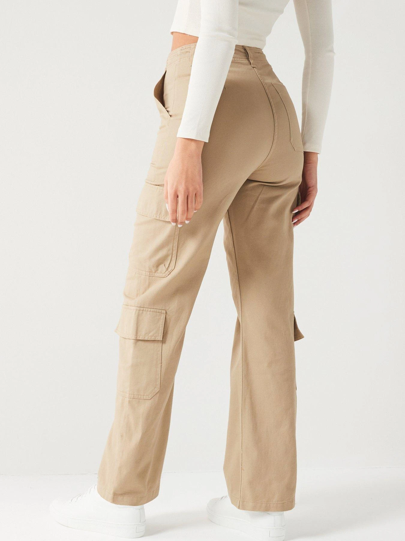 V By Very Utility Pocket Straight Leg Trousers - Beige 4 V By Very Utility Pocket Straight Leg Trousers - Beige - Image 2