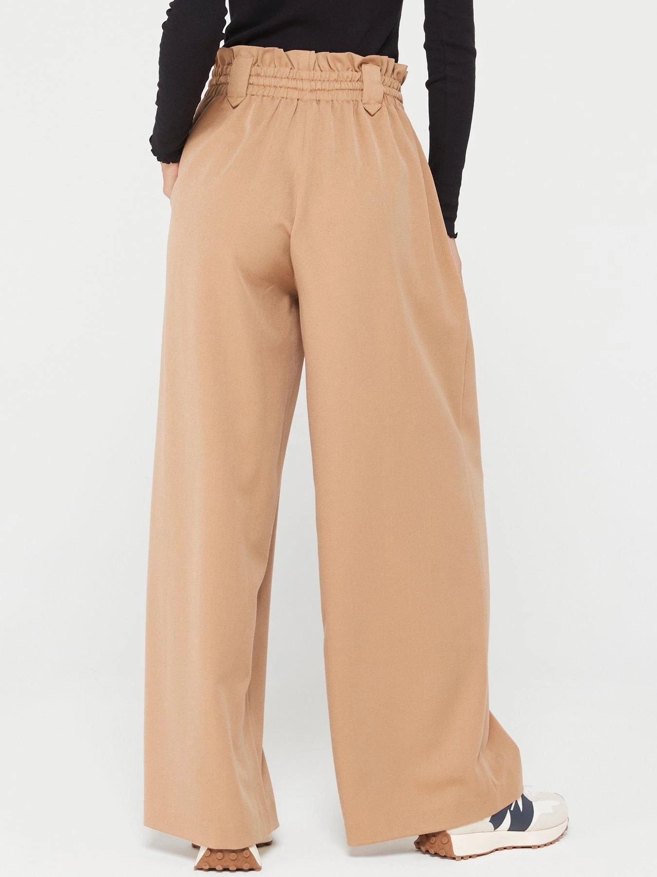 V By Very Elasticated Waist Wide Leg Trousers - Nude 4 V By Very Elasticated Waist Wide Leg Trousers - Nude - Image 2